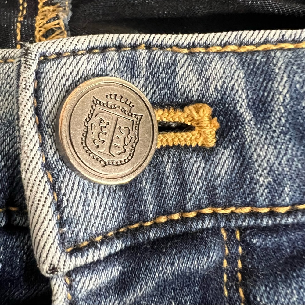 Talbots Jeans Womens 8 Blue Jegging Crop Stretch Denim Cotton Blend‎ Whiskers - Picture 10 of 16